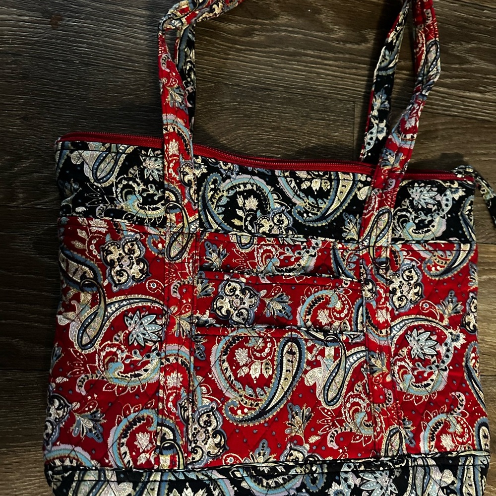 Paisley Red and Black Tote Bag